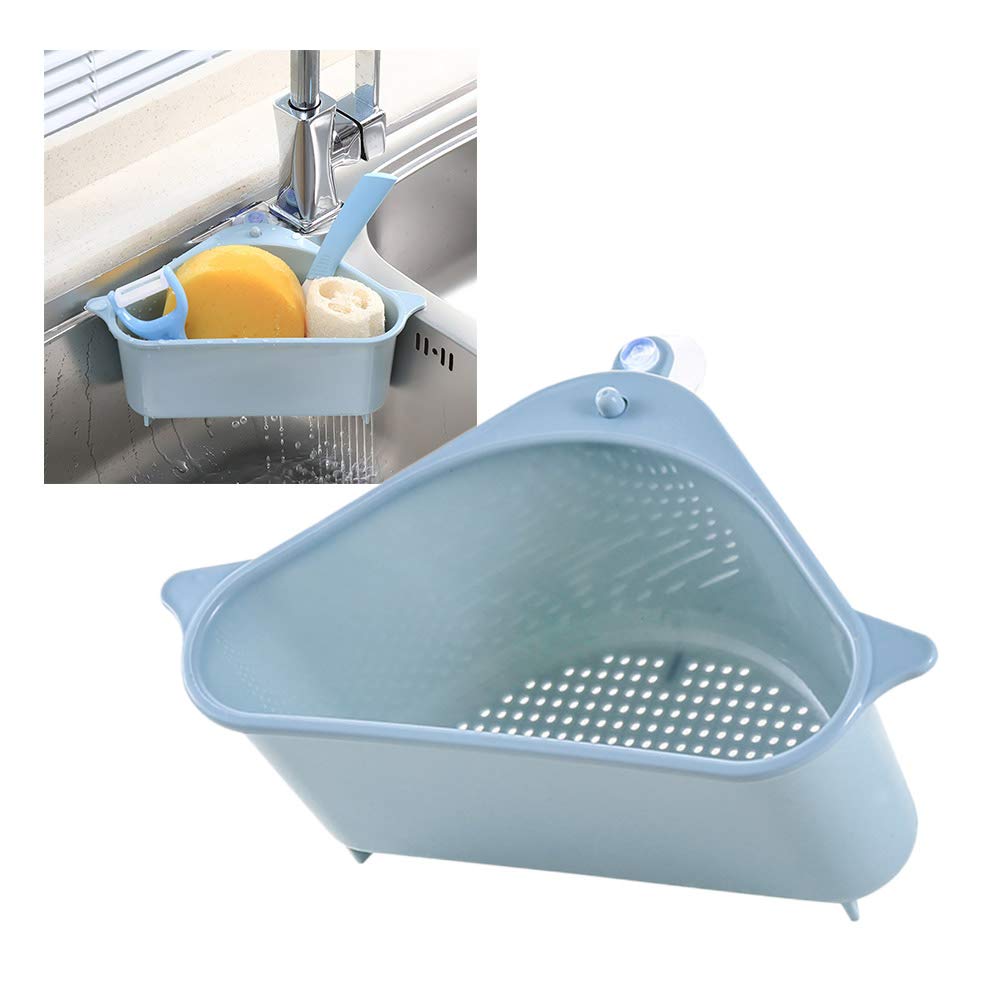 Stainless Steel Sink Storage Basket with Suction Cups - Organize Kitchen Utensils, Sponges & Cleaning Supplies - Perfect for Under Sink, Bathroom, and Cabinet Organization