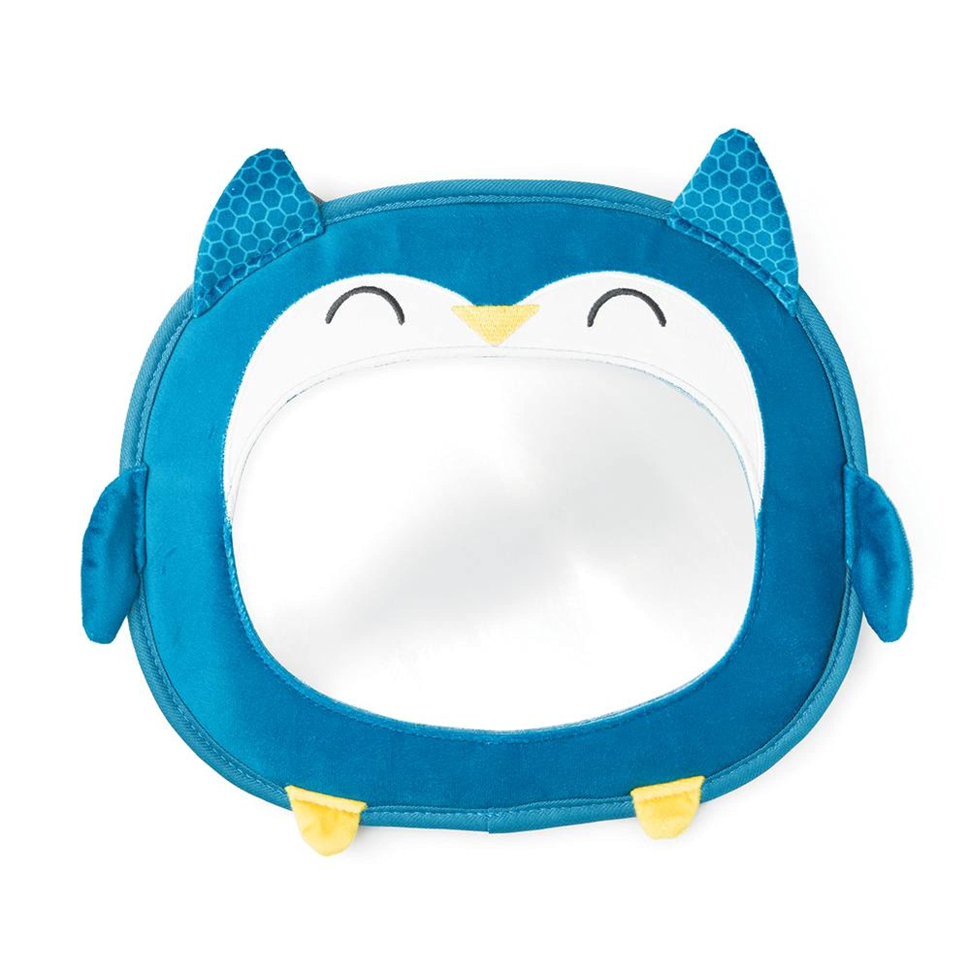 Diono Easy View Owl Baby Car Mirror - Adjustable Safety Car Seat Mirror for Rear Facing Infants | Shatterproof & Crash Tested with Wide Crystal Clear View | Perfect for Road Trips & Daily Commutes with Your Baby