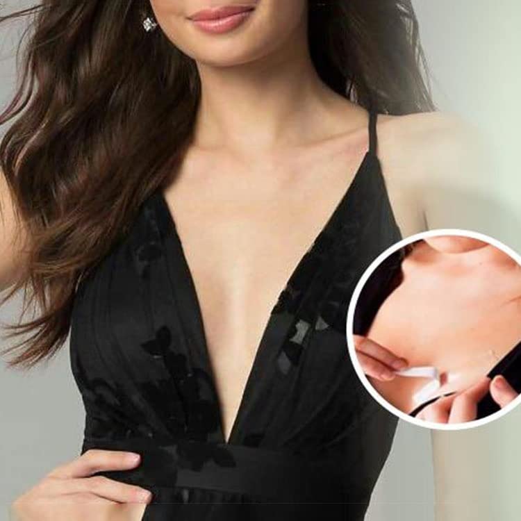 Bellveen Double Sided Fashion Tape - 36 Clear Transparent Strips for Clothing & Skin | Hypoallergenic Body Adhesive for All Skin Tones | Perfect for Dresses, Strapless Tops & Costume Adjustments