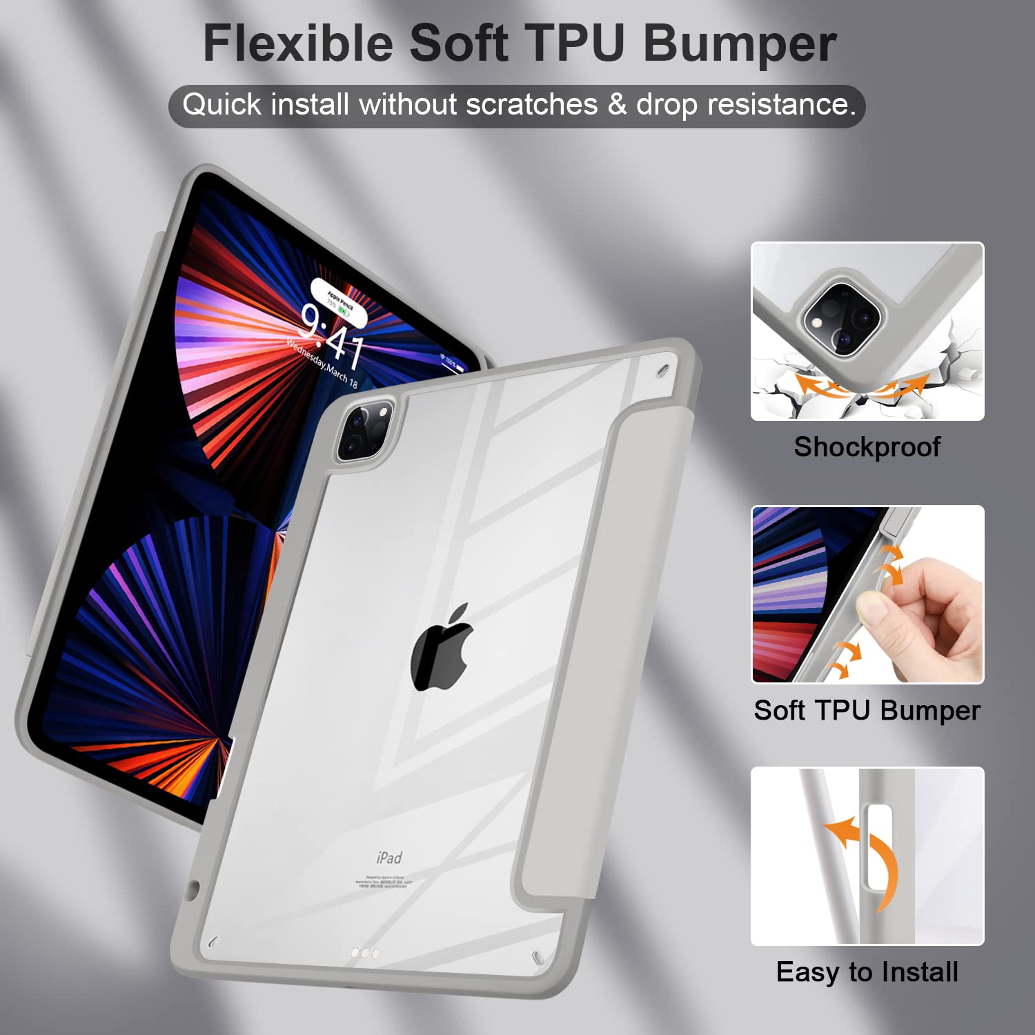Batianda Hybrid Case for iPad Pro 11-inch 2022 2021 (3rd Gen) & iPad Pro 11