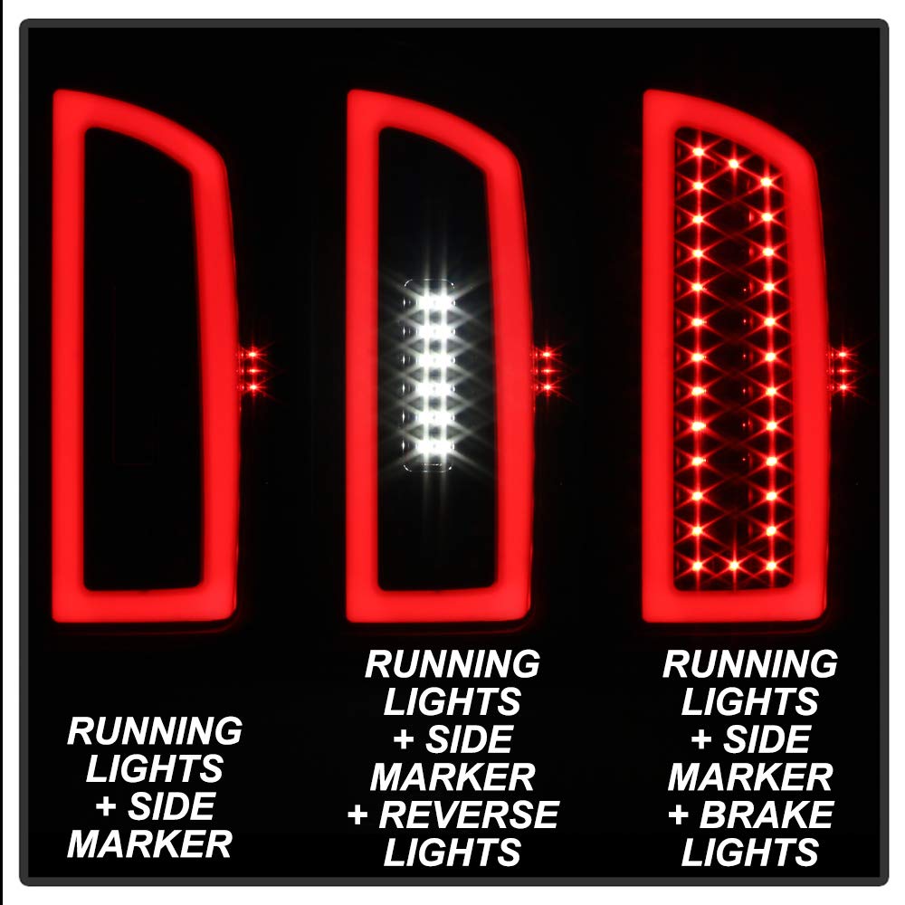 ACANII LED Tail Lights for 2007-2008 Dodge Ram 1500/2500/3500 - Black Housing with Smoke Lens - Left & Right Pair - Upgrade Your Truck's Style & Visibility for Night Driving & Off-Road Adventures