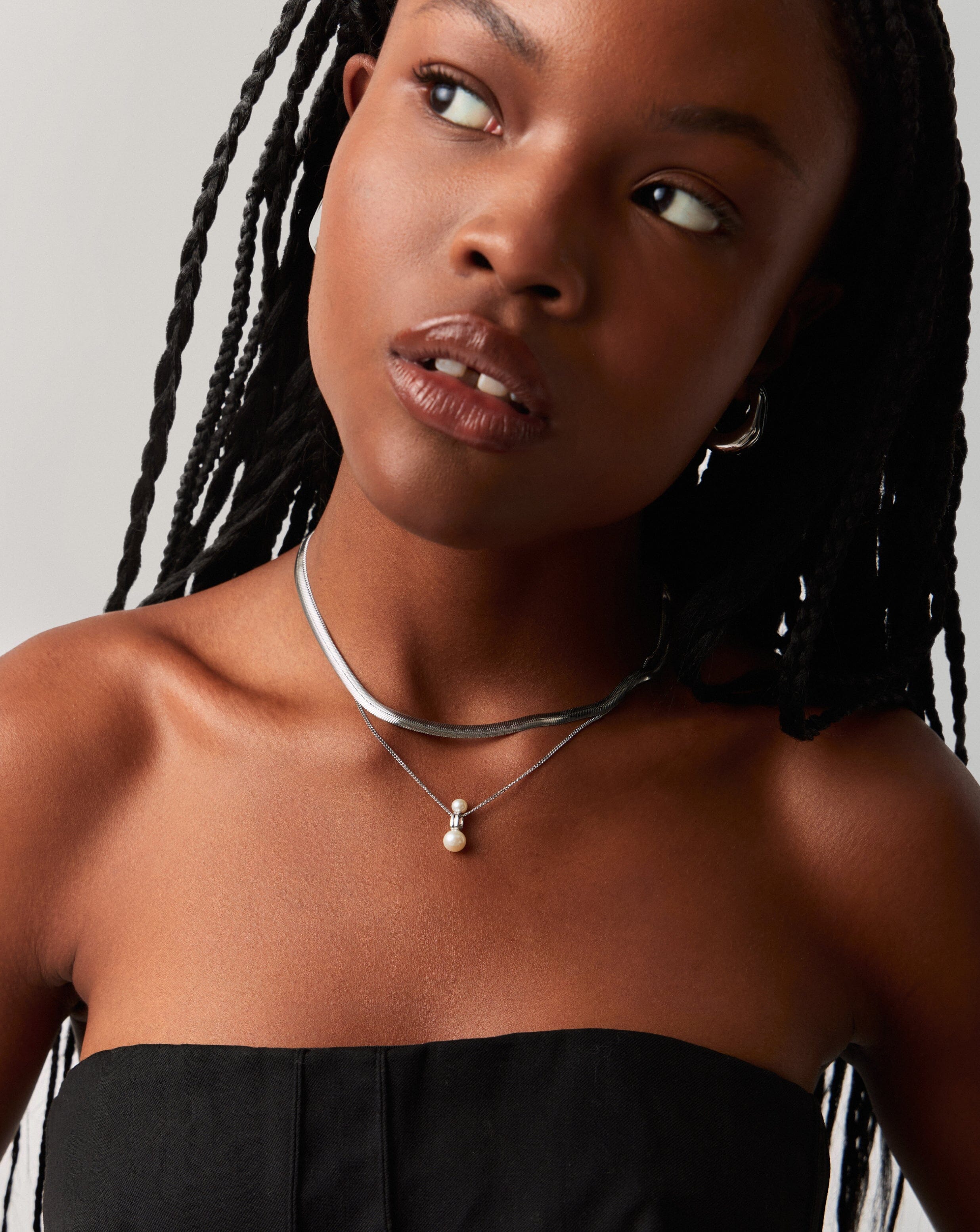 Pearl Ridge Pendant Chain Necklace - Sterling Silver with Genuine Pearl | Elegant Jewelry for Women, Perfect Gift for Birthday, Anniversary & Special Occasions