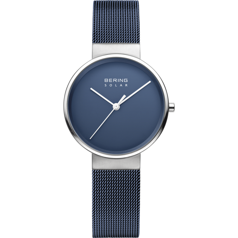 BERING Classic Blue Dial Sapphire Women's Watch with Milanese Bracelet - Elegant Timepiece for Business, Casual & Special Occasions