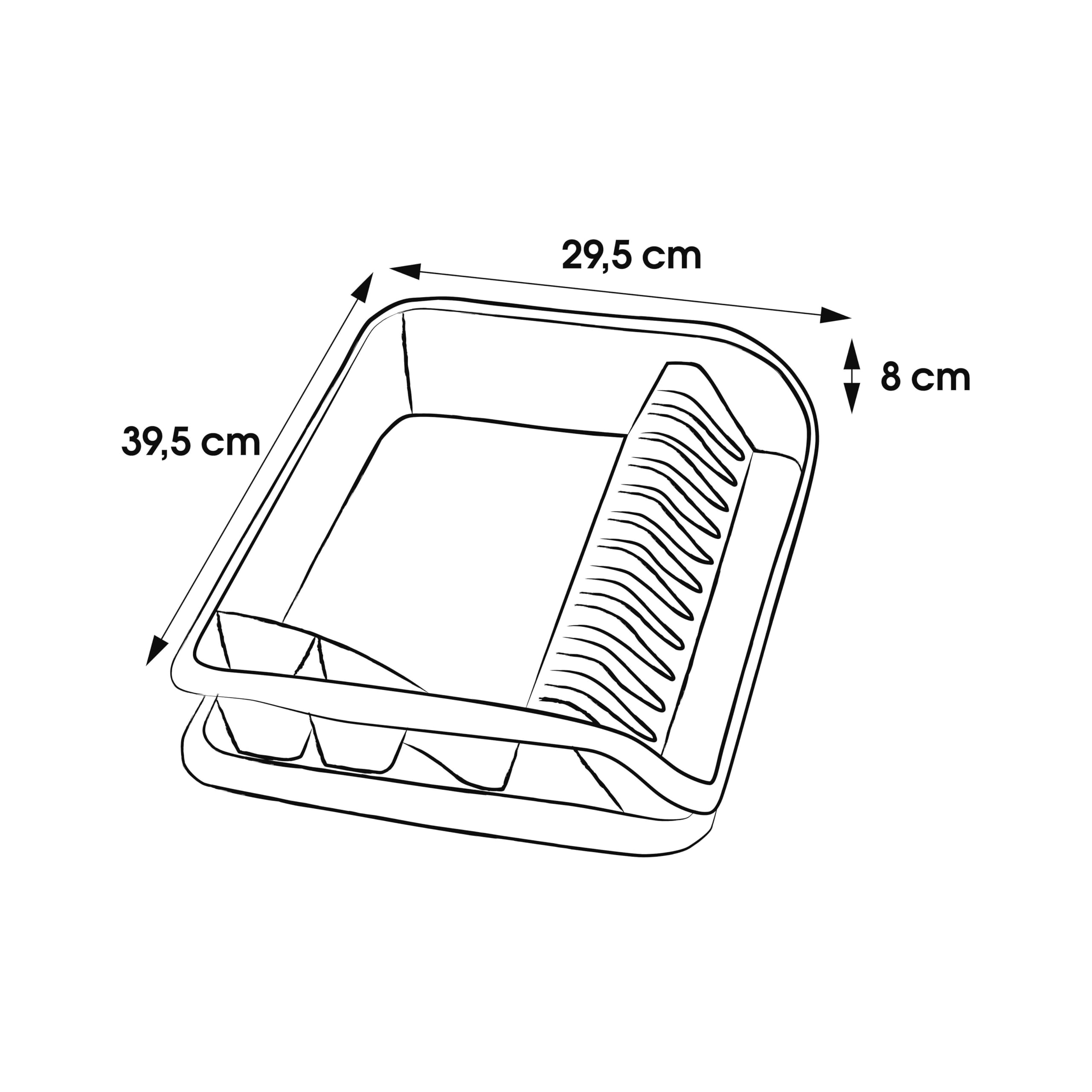 OKT 2053774 Small Crockery Basket with Plastic Tray - Dish Organizer for Kitchen, Dining Room, or Picnic Storage