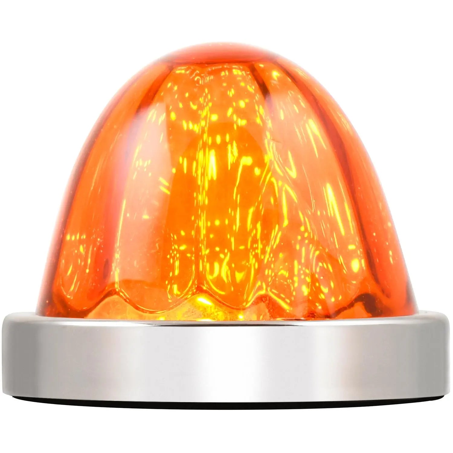 Vintage Dark Amber LED Watermelon Glass Lens - Retro Aesthetic Lighting for Home Decor, Parties, and Themed Events