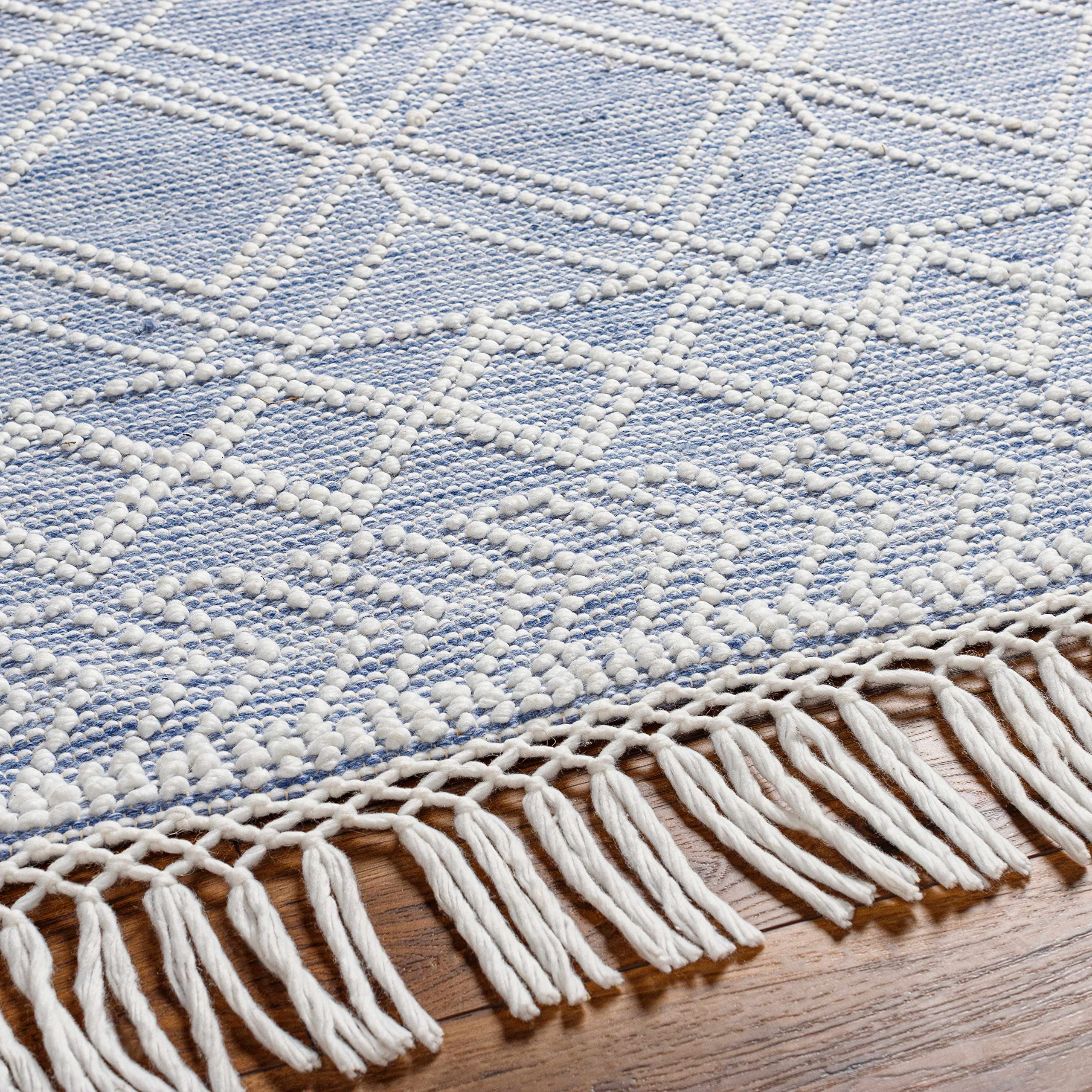Hauteloom Edel Recycled Material Area Rug 9' x 12' - Eco-Friendly Gray & Blue Rug for Living Room, Bedroom - Soft & Durable - Perfect for Home Decor, Office Spaces & High-Traffic Areas