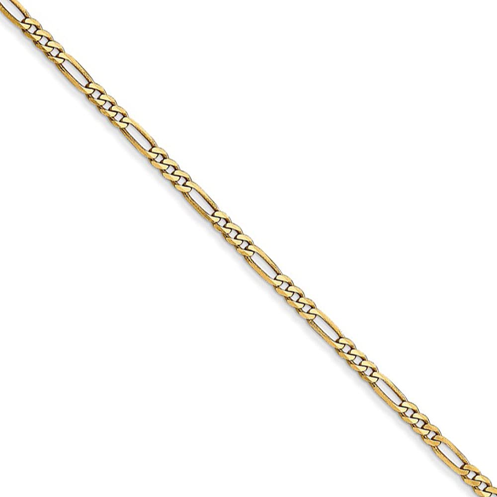 14k Yellow Gold Figaro Chain Necklace - Elegant Jewelry for Women