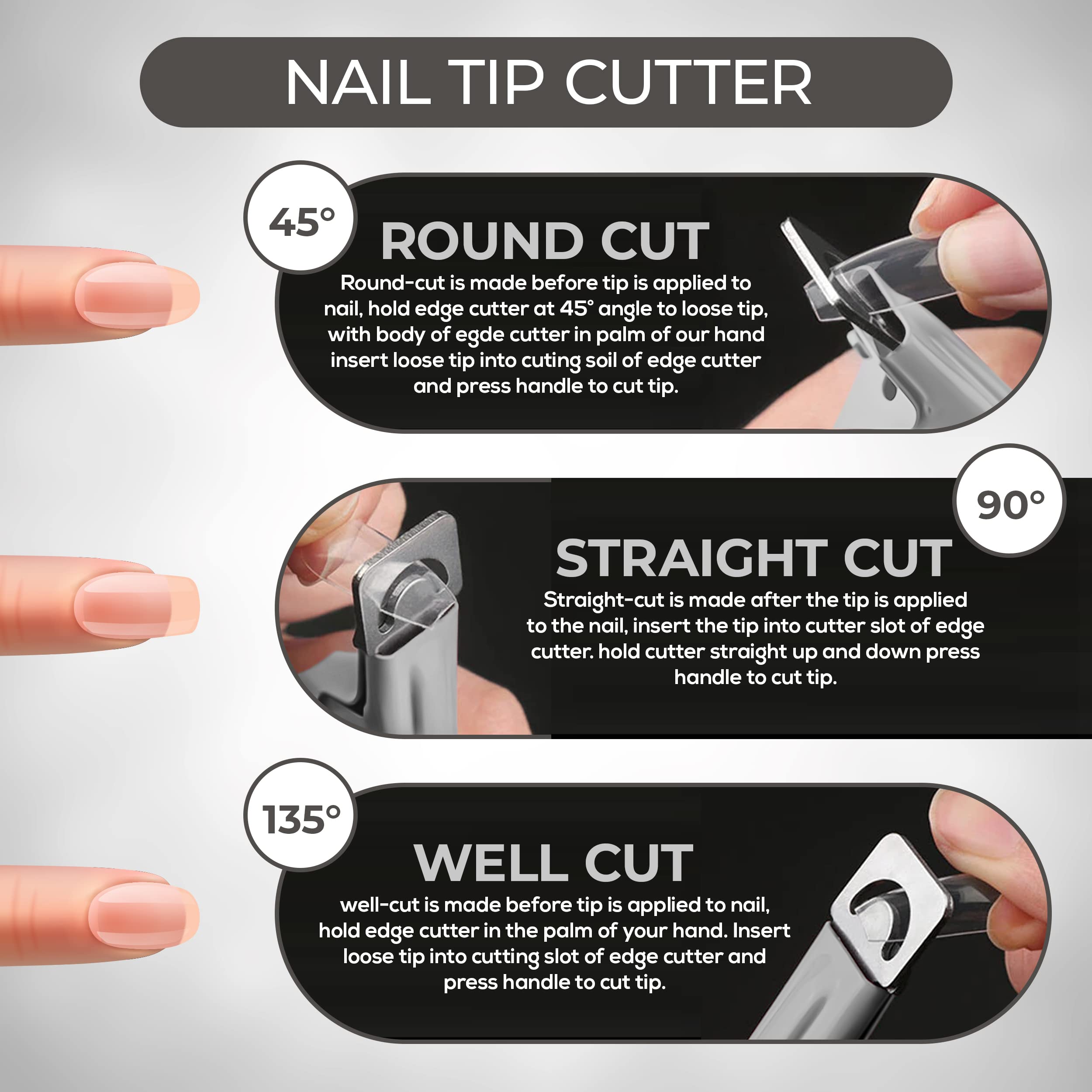 Professional Acrylic Nail Clippers for Fake Nails - Stainless Steel Adjustable Nail Trimmer for Home Salon & Nail Art - Perfect Gift for Women (Silver) | Ideal for Manicures, Pedicures & DIY Nail Care
