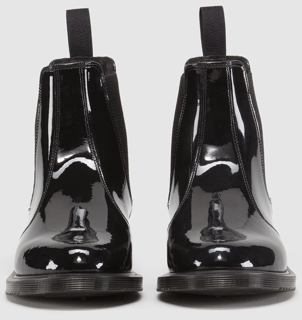 FAUN BLACK PATENT LEATHER ANKLE BOOTS FOR WOMEN - Stylish & Comfortable Dress Boots for Office, Party & Night Out