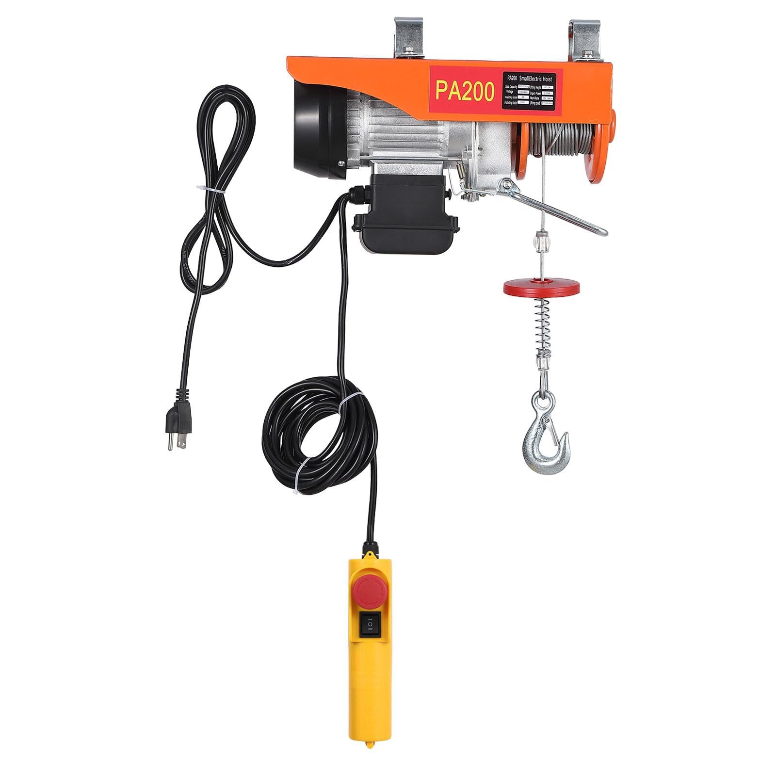 440 Lbs Electric Hoist - 6.5FT Double Slings Engine Lift Crane | 460W 110V Steel Wire Winch for Garage, Warehouse & Factory | Heavy Duty Lifting for Automotive Repair, Construction & Industrial Use