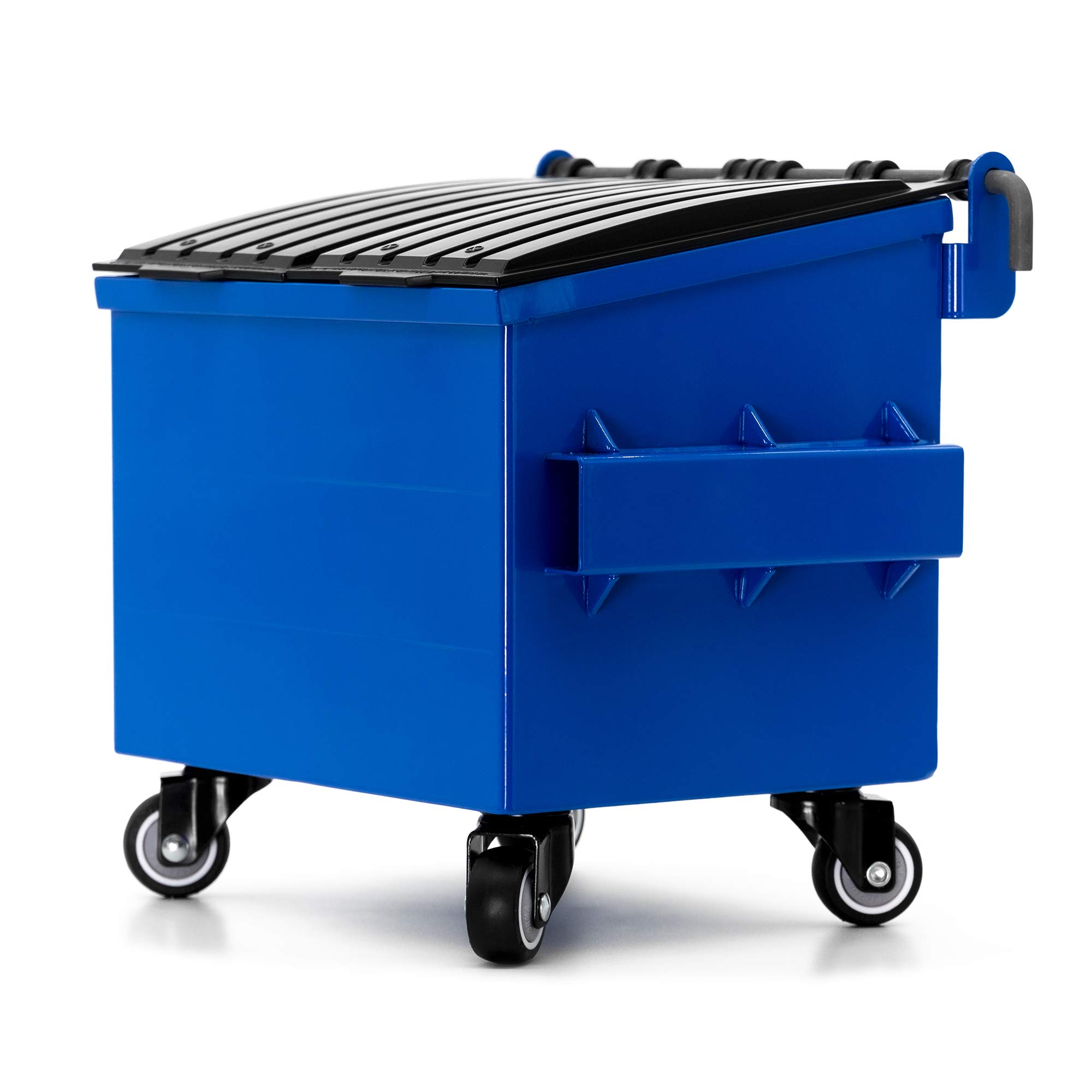 Mini Blue Desktop Trash Can - Small Waste Bin for Office, Home & School | Tiny Garbage Can for Desk, Shelf or Kids Playroom | Cute Miniature Dumpster Model Toy