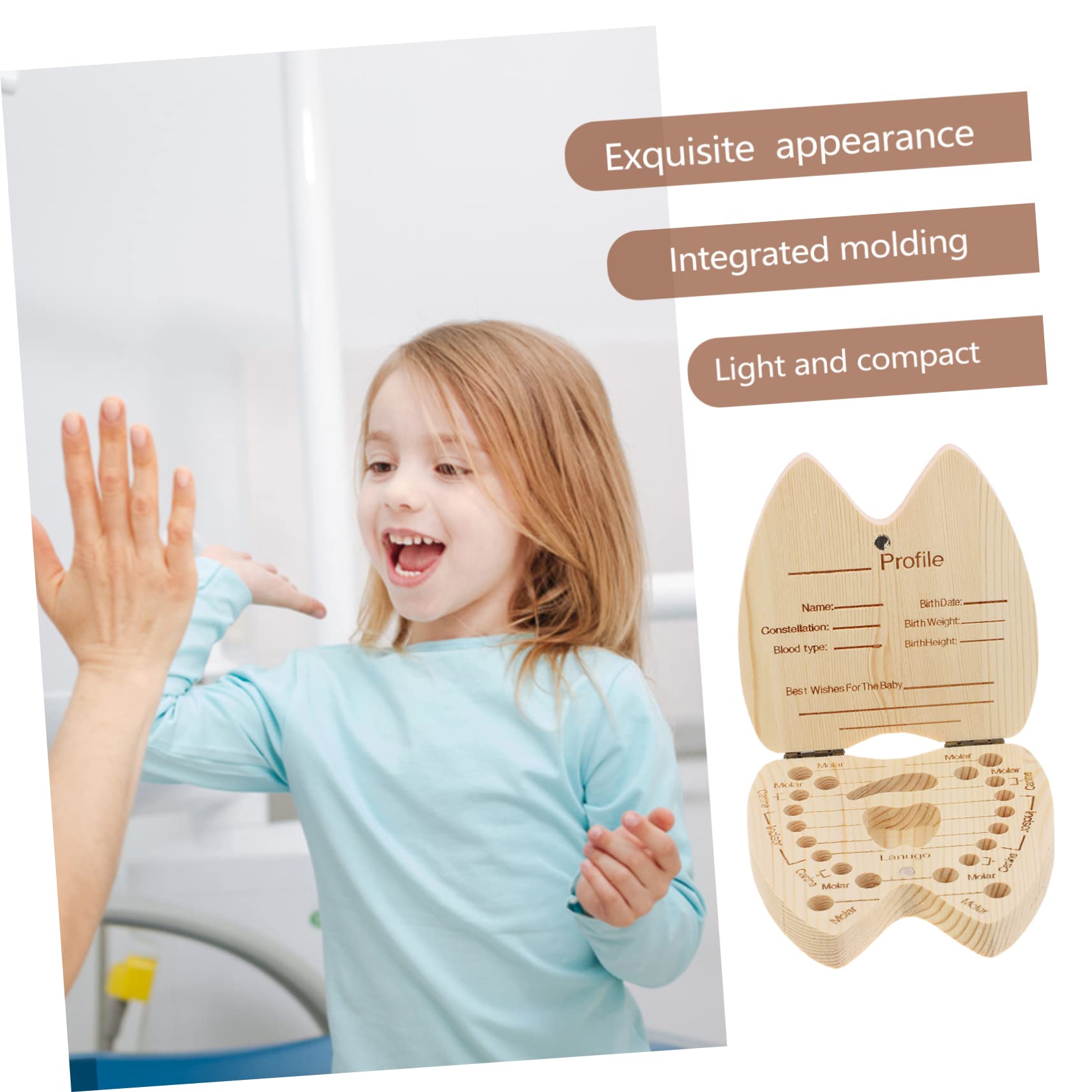 ULDIGI Wooden Tooth Fairy Box for Kids - Children's Tooth Storage Case & Memory Keepsake - Perfect for Tooth Fairy Visits and Childhood Milestones