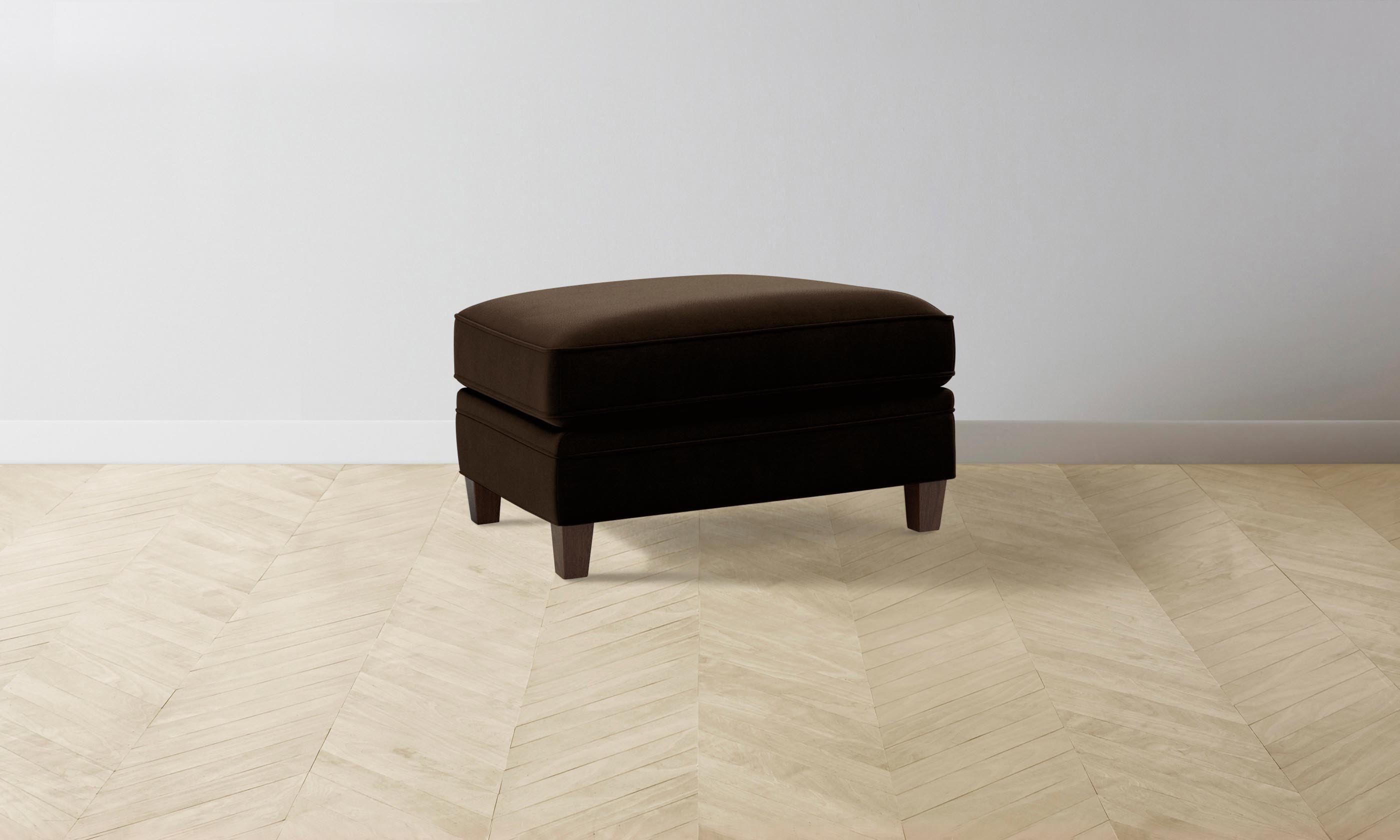 Luxury Carmine Ottoman with Mohair Upholstery in Rich Chocolate Brown - Perfect for Living Room, Bedroom, or Home Office Decor