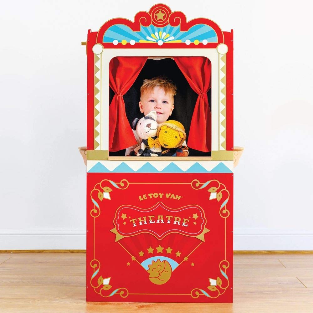 Le Toy Van TV333 Wooden Educational Puppet Theater - Kids Role Play Toy for Pretend Play & Storytelling | Perfect Gift for 3+ Year Olds | Preschool Learning & Family Entertainment Activity