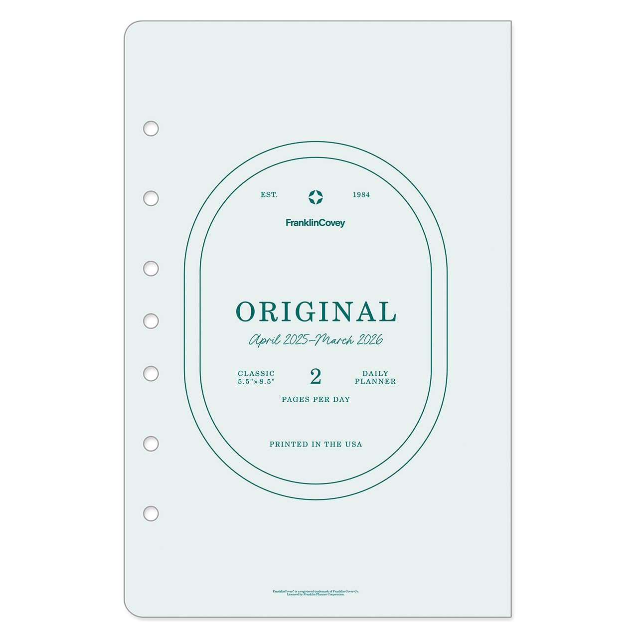 FranklinCovey 2 Page Per Day Planner 2025-2026 - Ring Bound Organizer for Productivity & Time Management | Classic Design for Professionals, Students & Goal Tracking | Perfect for Office, School & Daily Planning