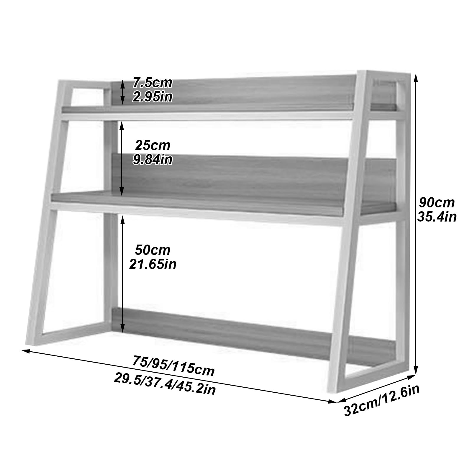 2-Tier Desktop Hutch Shelf - Computer Desk Organizer & Bookcase for Home Office | Multipurpose Storage Rack for Countertop Display (29.5 Inch) - Perfect for Dorm, Workspace & Clutter-Free Organization