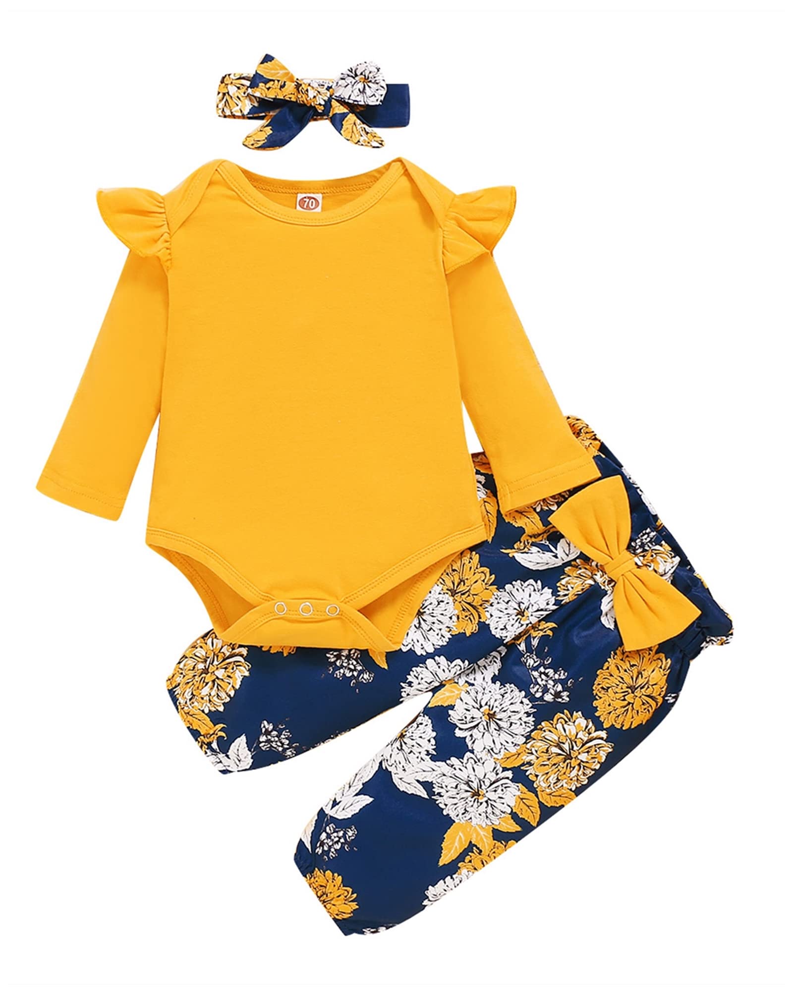 Adorable Infant Baby Girl Clothes Set - Soft Long Sleeve Romper & Pants Outfit for Newborns | Fall/Winter Baby Fashion | Perfect for Family Photos, Playdates & Holiday Gatherings