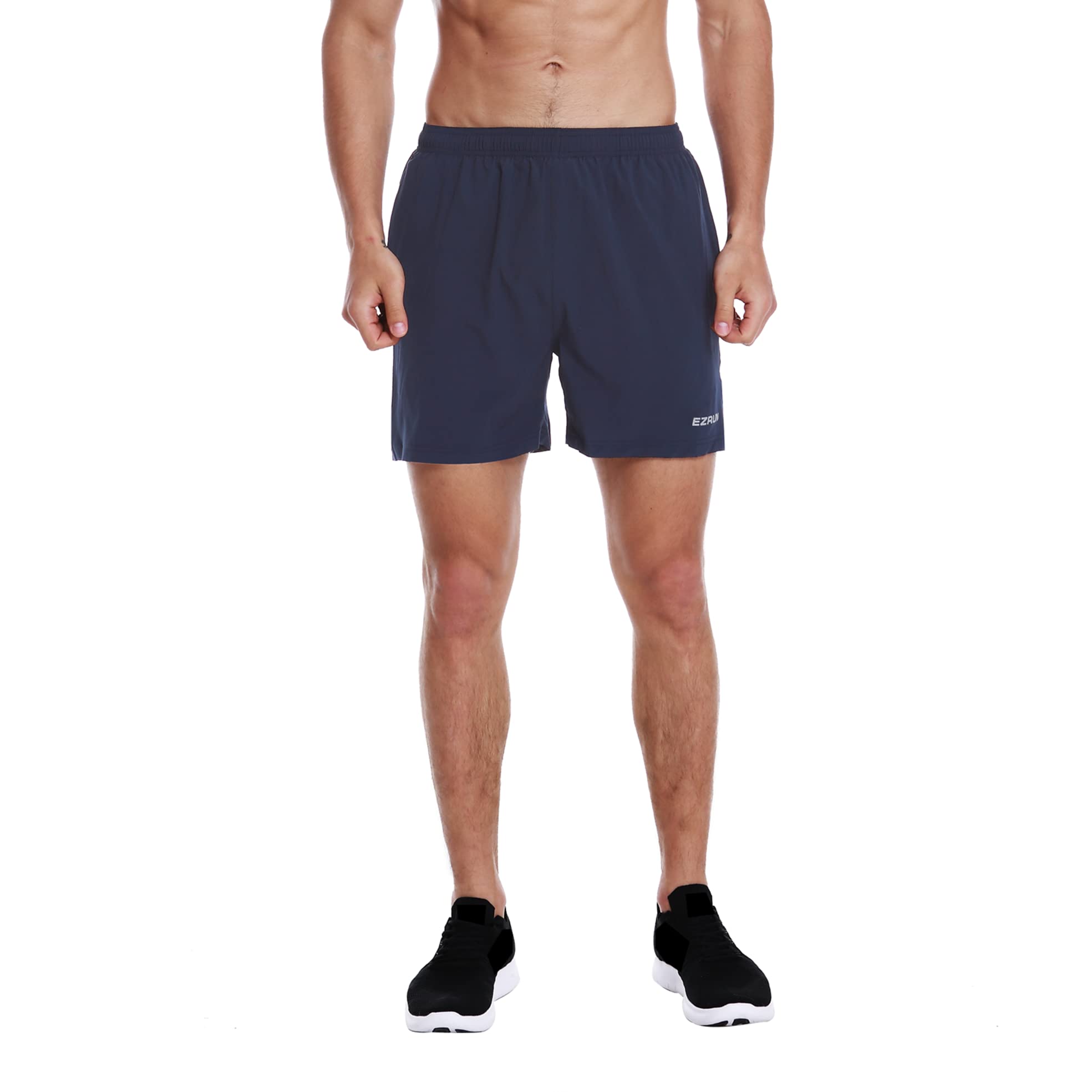 EZRUN Men's 5 Inch Quick Dry Running Shorts with Liner & Zipper Pockets - Lightweight Athletic Workout Shorts for Gym, Jogging, Hiking & Outdoor Sports
