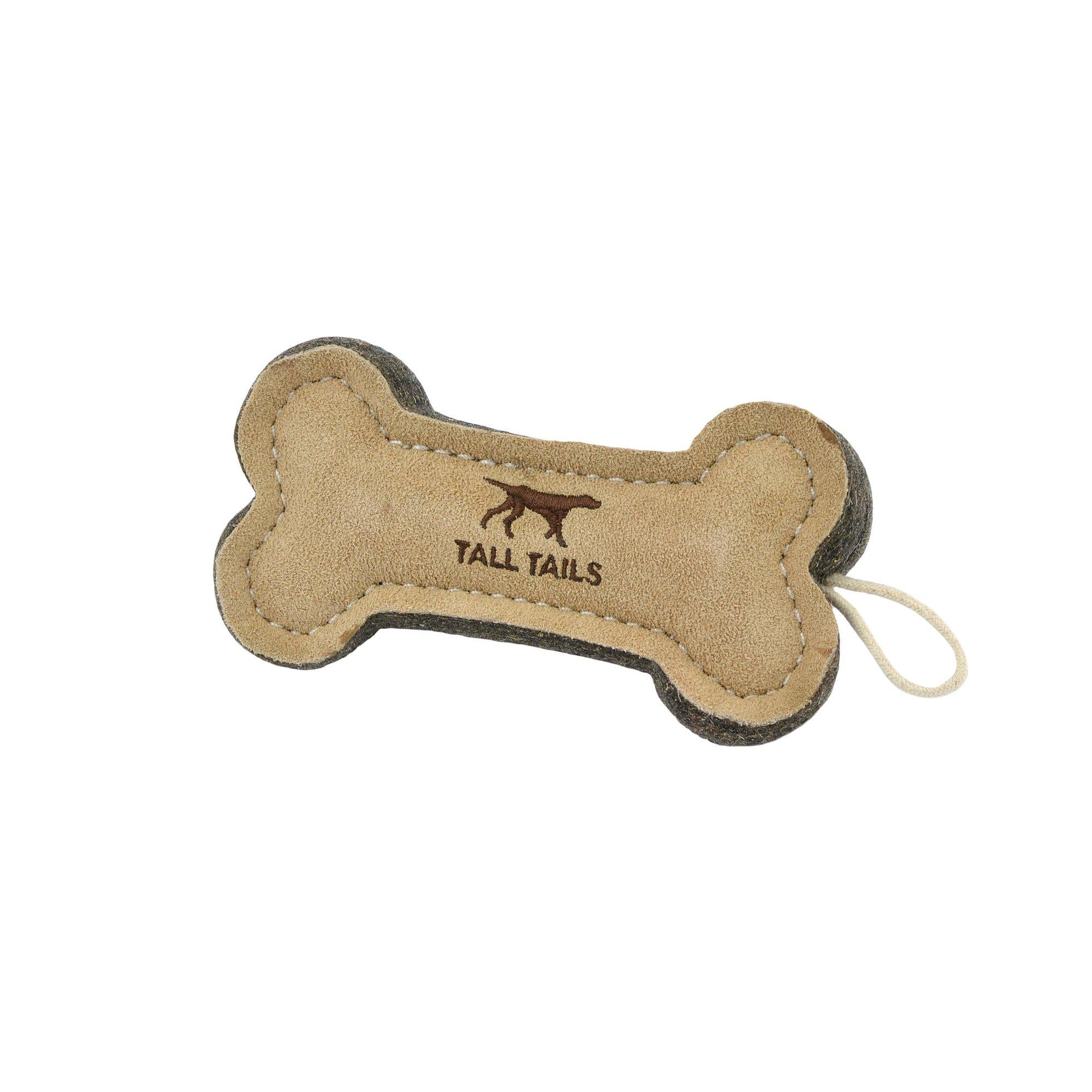 Durable Natural Leather & Wool Dog Bone Toy for Chewing - Safe & Non-Toxic Pet Chew Toy for Puppies & Adult Dogs - Perfect for Indoor Play, Training & Teething Relief