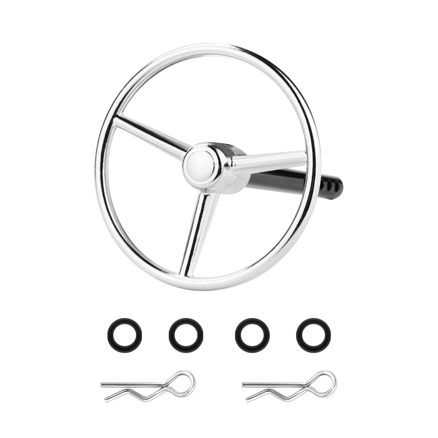 Aluminum Universal RC Car Steering Wheel for 1/10 Scale RC Rock Crawlers - Compatible with Axial SCX10, Traxxas TRX4, RC4WD D90 & D110 - Durable Interior Upgrade for Off-Road RC Adventures