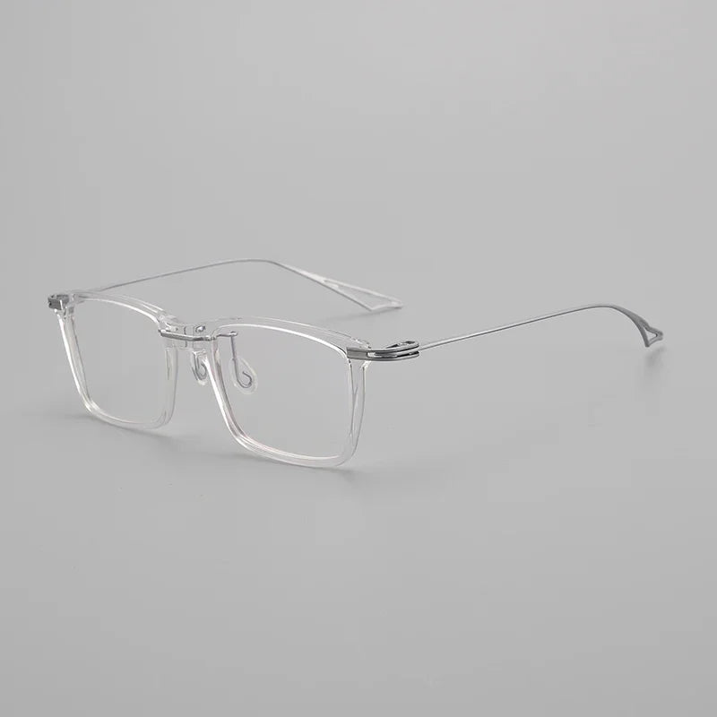 Aror Men's Full Rim Big Square Acetate Titanium Eyeglasses 15416 - Stylish & Durable Frames for Work, Reading & Everyday Wear