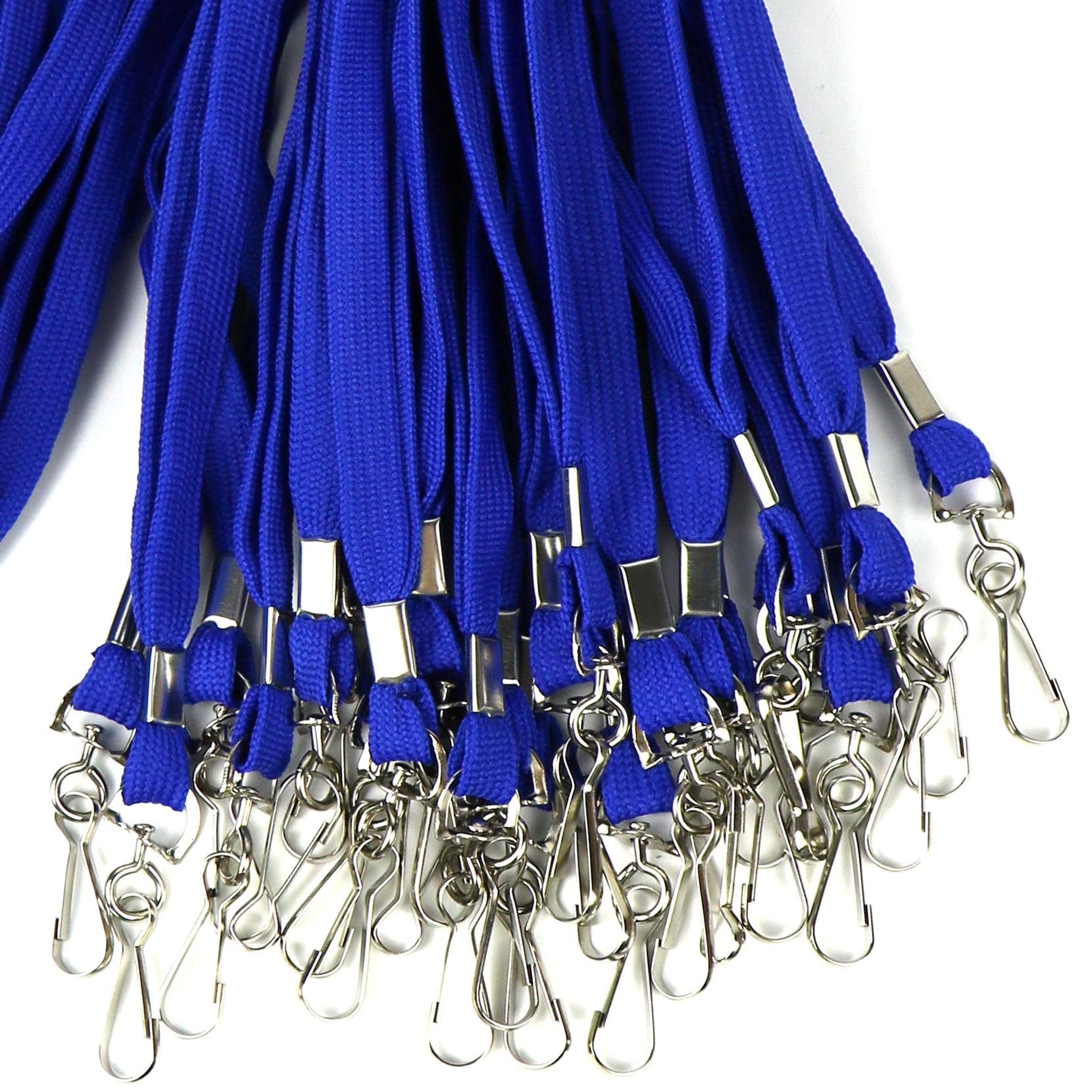 Durable Flat Lanyards with Swivel Hooks - 100 Pack for ID Badges & Events