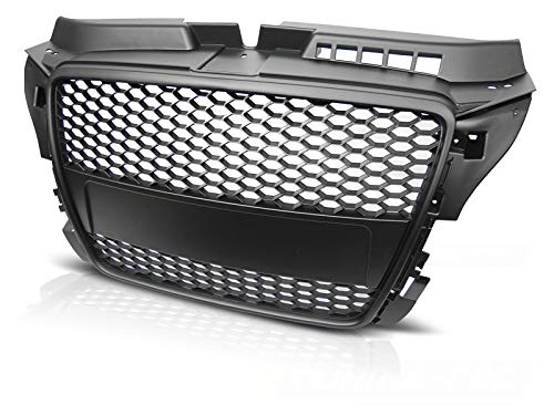 Honeycomb Mesh Front Grill for Audi A3 8P (2008-2012) - Sporty RS-Type Design in Black | Compatible with 3-Door & 5-Door Sportback Models | Enhances Vehicle Appearance & Performance