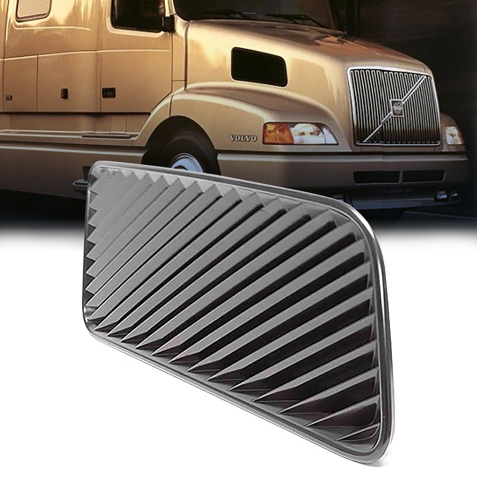 TORQUE Replacement Side Hood Air Intake Grill Grille for 1996-2003 Volvo VNL VN & 1998-2015 VNM Semi Trucks - Black (TR015) | Heavy Duty Truck Accessory for Improved Engine Cooling & Custom Look