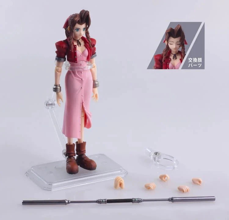 Bring Arts Final Fantasy XVII Aerith Gainsborough Action Figure - Square Enix Reissue Collectible for Gamers & Anime Fans | Perfect for Display, Cosplay, and Gift Giving