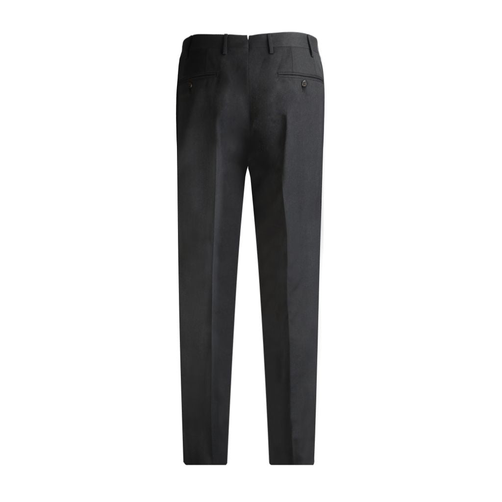 Premium CORNELIANI Men's Techno Wool Stretch Dress Pants - Black (Regular Fit) for Business & Formal Occasions