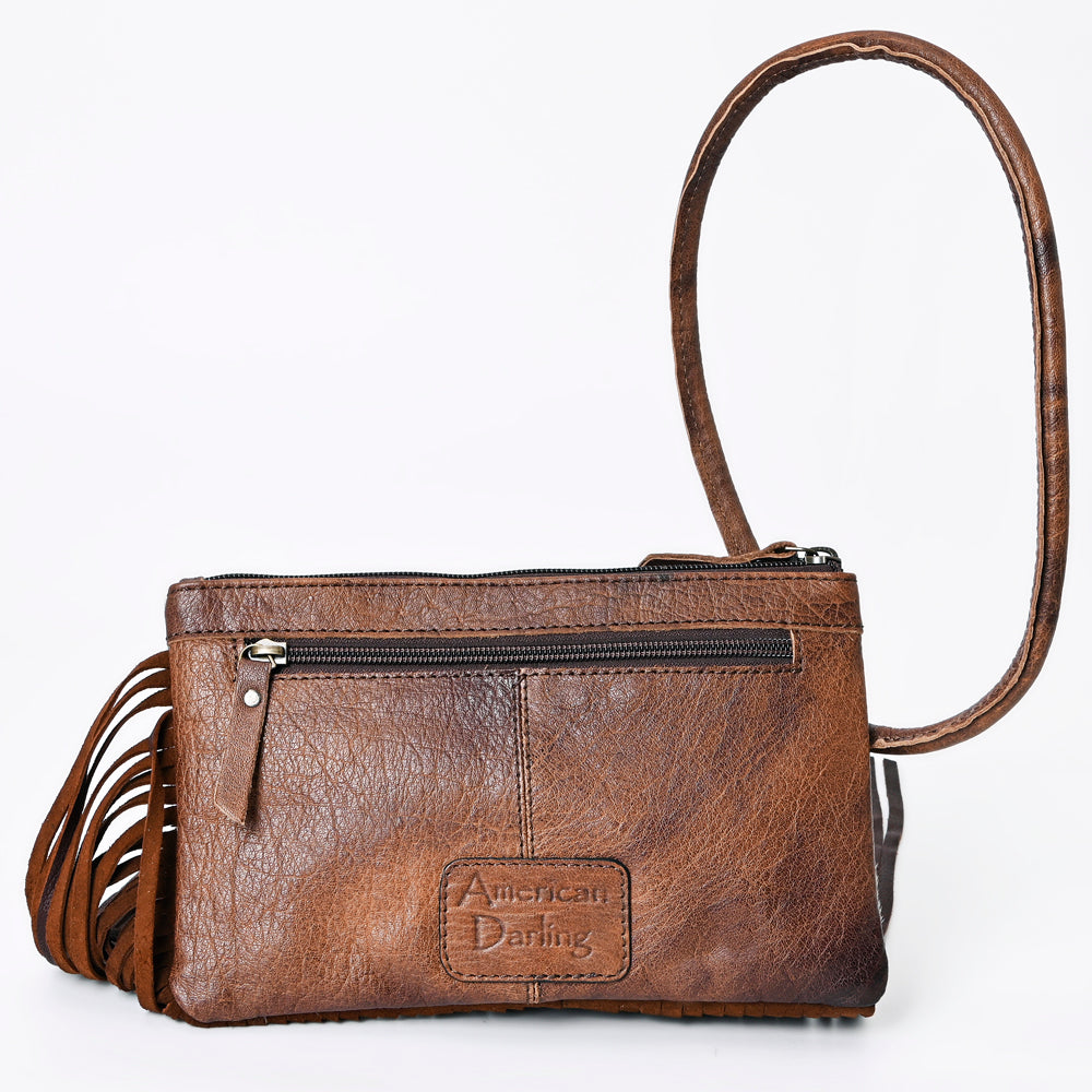 Genuine Leather Women's Western Handbag Purse - American Darling Wristlet Hair On Leather Crossbody Bag for Casual Outings, Date Nights & Cowgirl Fashion