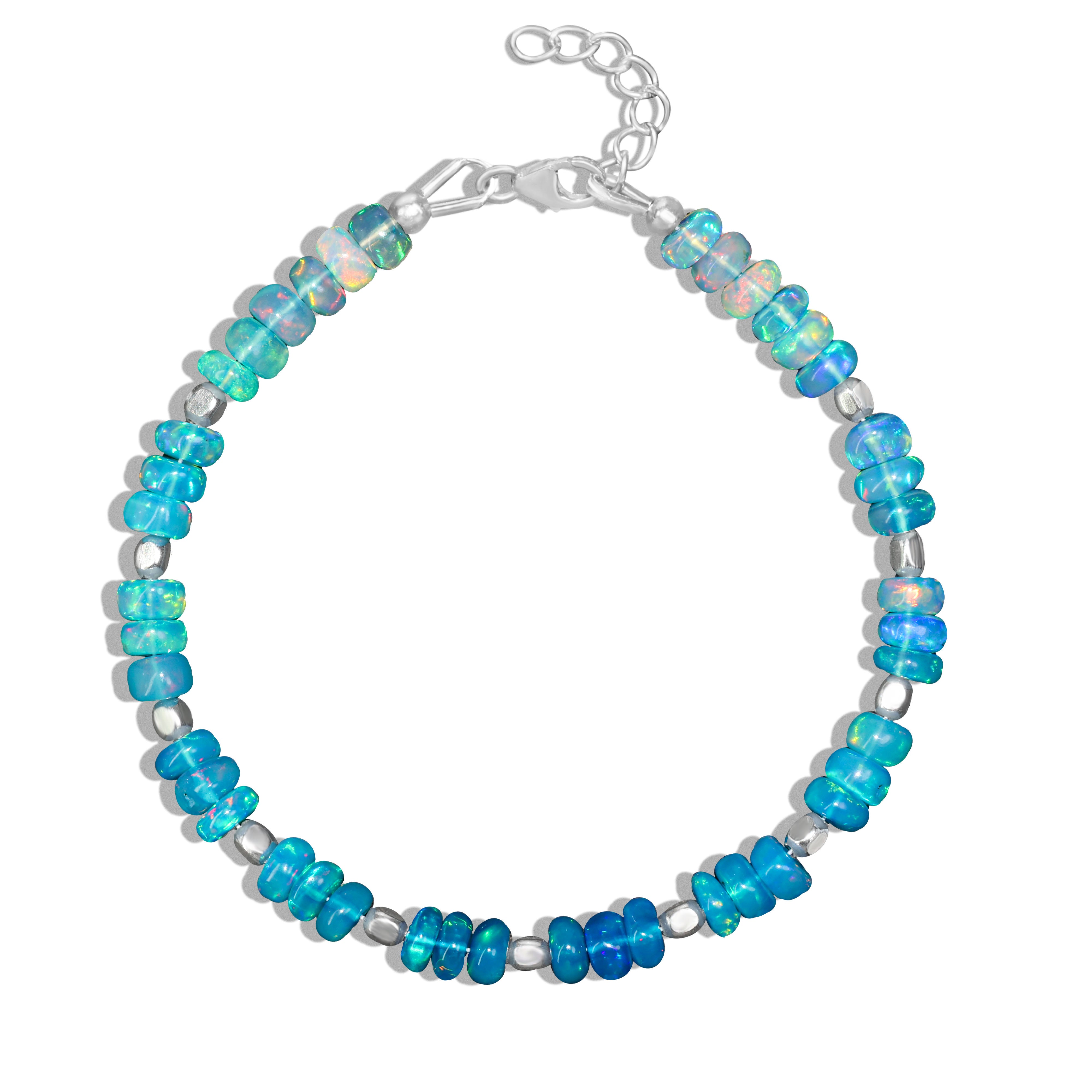 Natural Paraiba Opal Shaded Dainty Beaded Bracelet - Gold Filled Handmade Jewelry for Women - Perfect for Everyday Wear, Gifts & Special Occasions