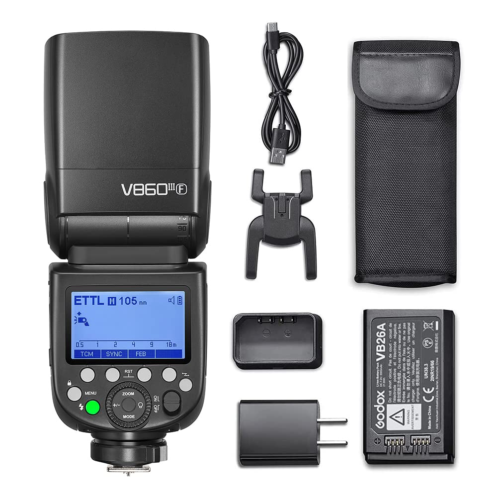 Godox V860III-F TTL Camera Flash Speedlite - Wireless 2.4G X System, GN60, 1/8000s HSS, Built-in Transmitter/Receiver, Modeling Light - Compatible with Fujifilm Cameras | Perfect for Wedding, Portrait & Studio Photography