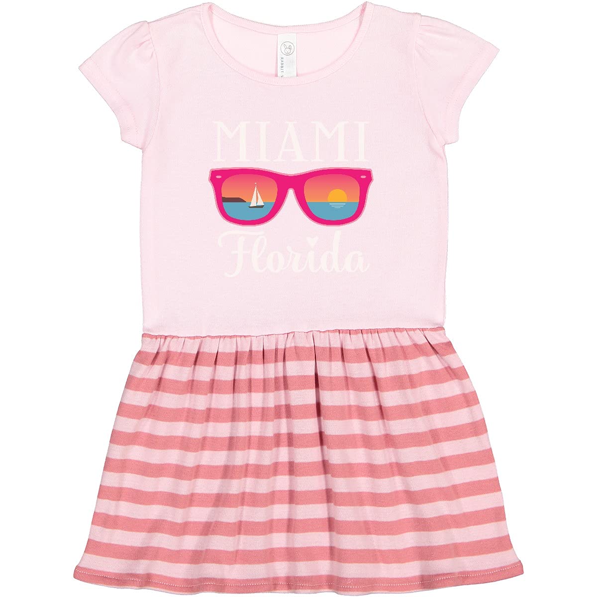 Inktastic Miami Florida Vacation Beach Trip Toddler Dress - Cute Summer Outfit for Girls, Toddler Beach Dress, Florida Souvenir Gift - Perfect for Family Vacations, Beach Trips & Photo Shoots