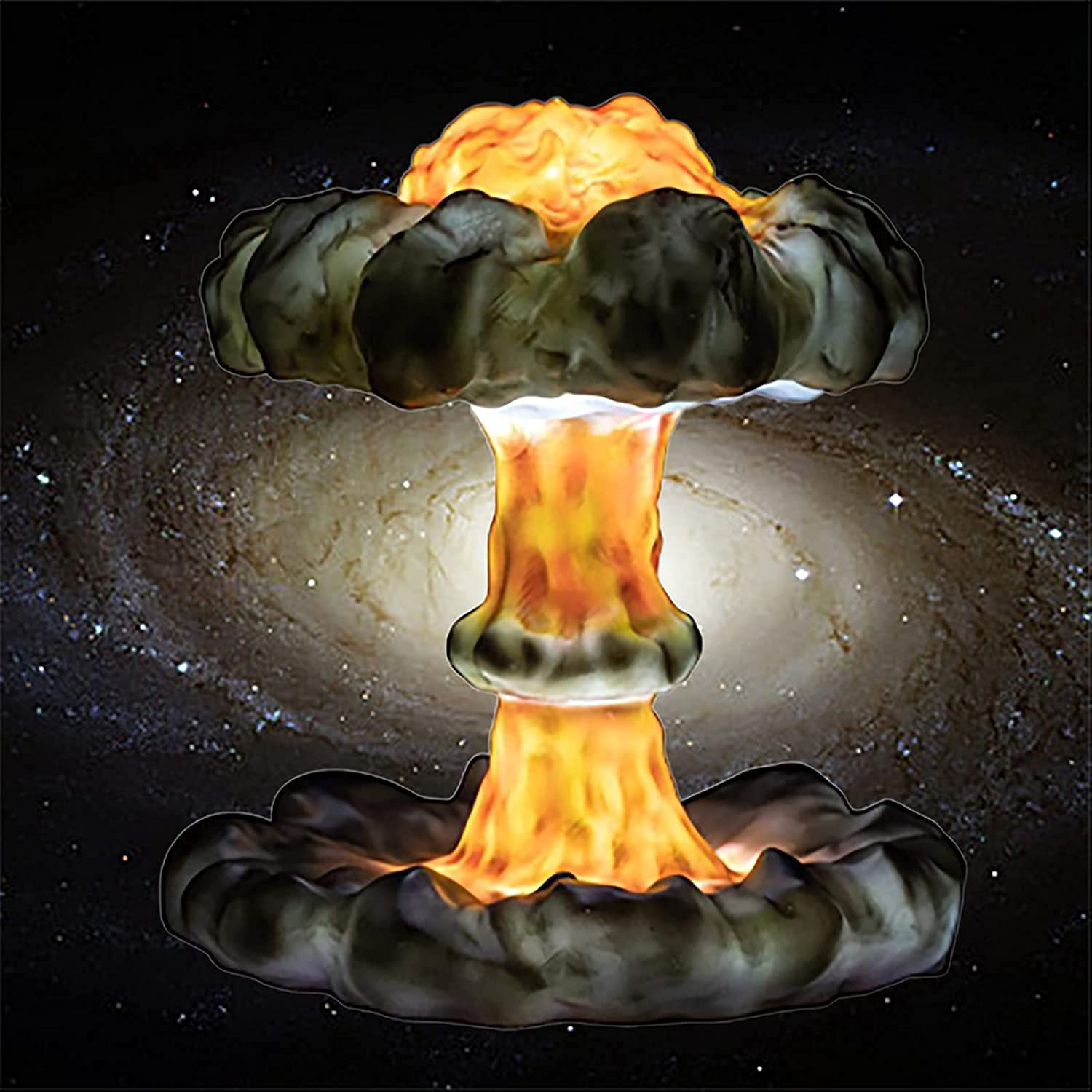 3D Mushroom Cloud Nuclear Explosion LED Night Light - USB Dimmable Atomic Bomb Model Atmosphere Lamp - Creative Art Table Lamp for Home Office Decoration - Perfect Gift for Kids & Adults (3 Color Options, No Remote) - Ideal for Bedroom, Gaming Room & Sci-Fi Themed Spaces