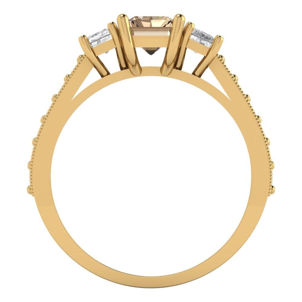 1.82ct Emerald Cut Moissanite Engagement Ring in 18k Gold for Bridal & Anniversary