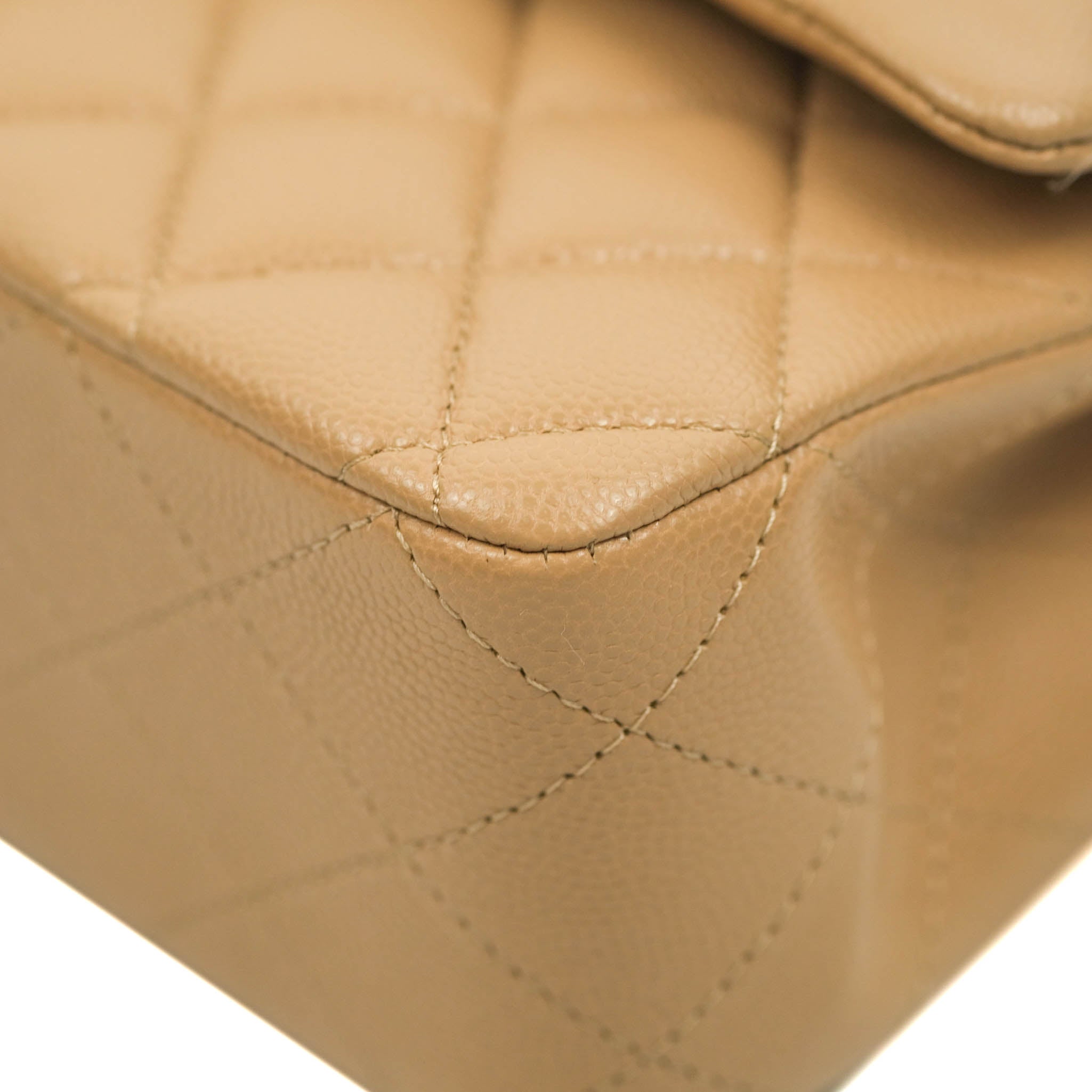 Chanel Classic Medium Double Flap Bag in Dark Beige Caviar Leather with Gold Hardware | Luxury Designer Handbag for Women | Perfect for Work, Evening Events & Everyday Use
