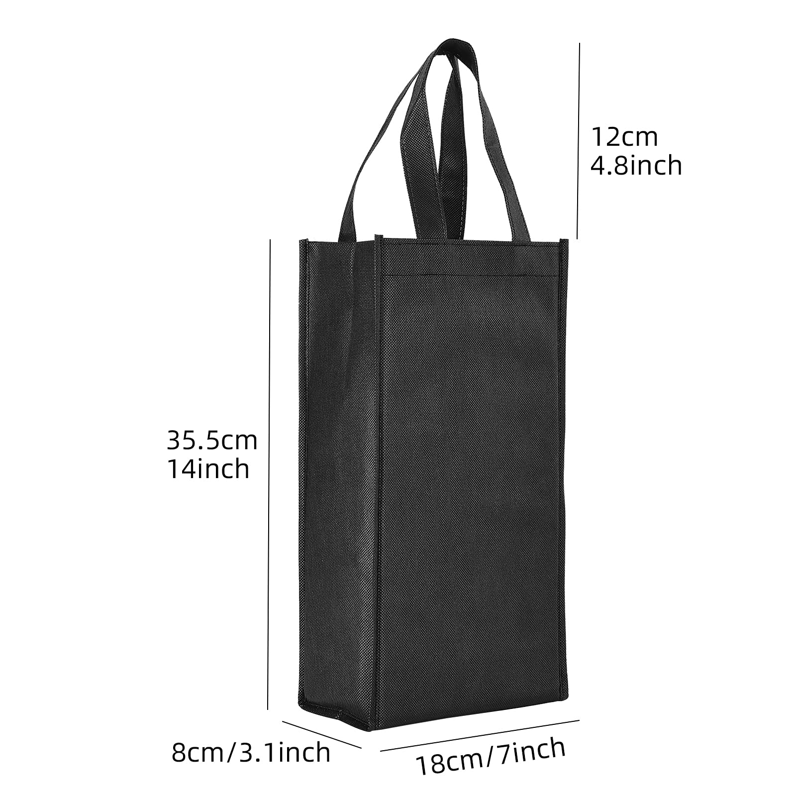 Premium Wine Gift Bags 12 Pack - 2 Bottle Capacity Reusable Non-Woven Fabric with Sturdy Handles - Perfect for Wedding Favors, Birthday Gifts & Holiday Presents