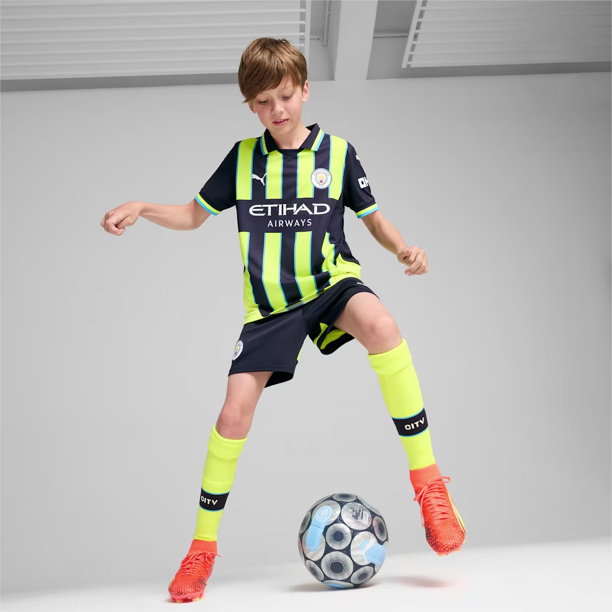 Manchester City FC 2024/25 Youth Away Soccer Jersey - Official Replica Kit for Kids & Teens - Perfect for Matches, Training & Fan Support