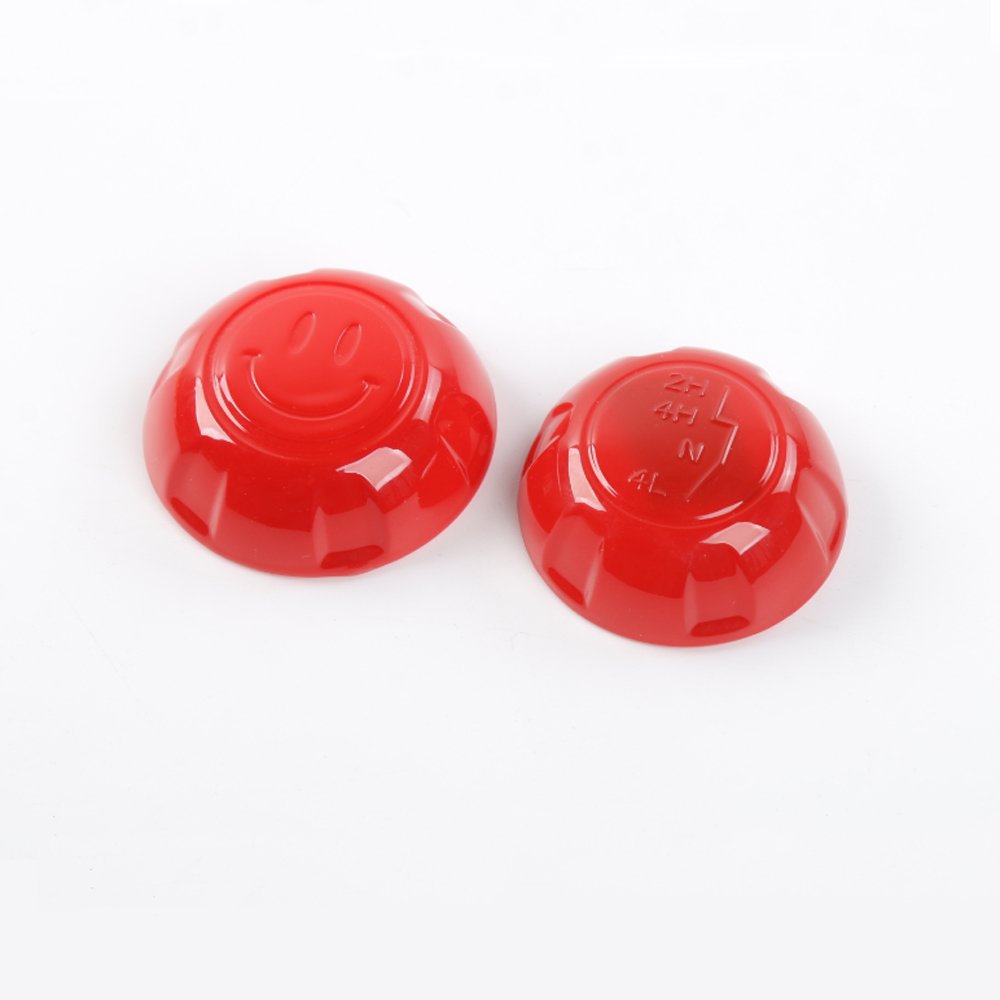 Red ABS Car Gear Shift Knob Cover Decal Decor Frame Trim for Jeep Wrangler - Upgrade Your Interior Style (Perfect for Off-Roading & Daily Driving)