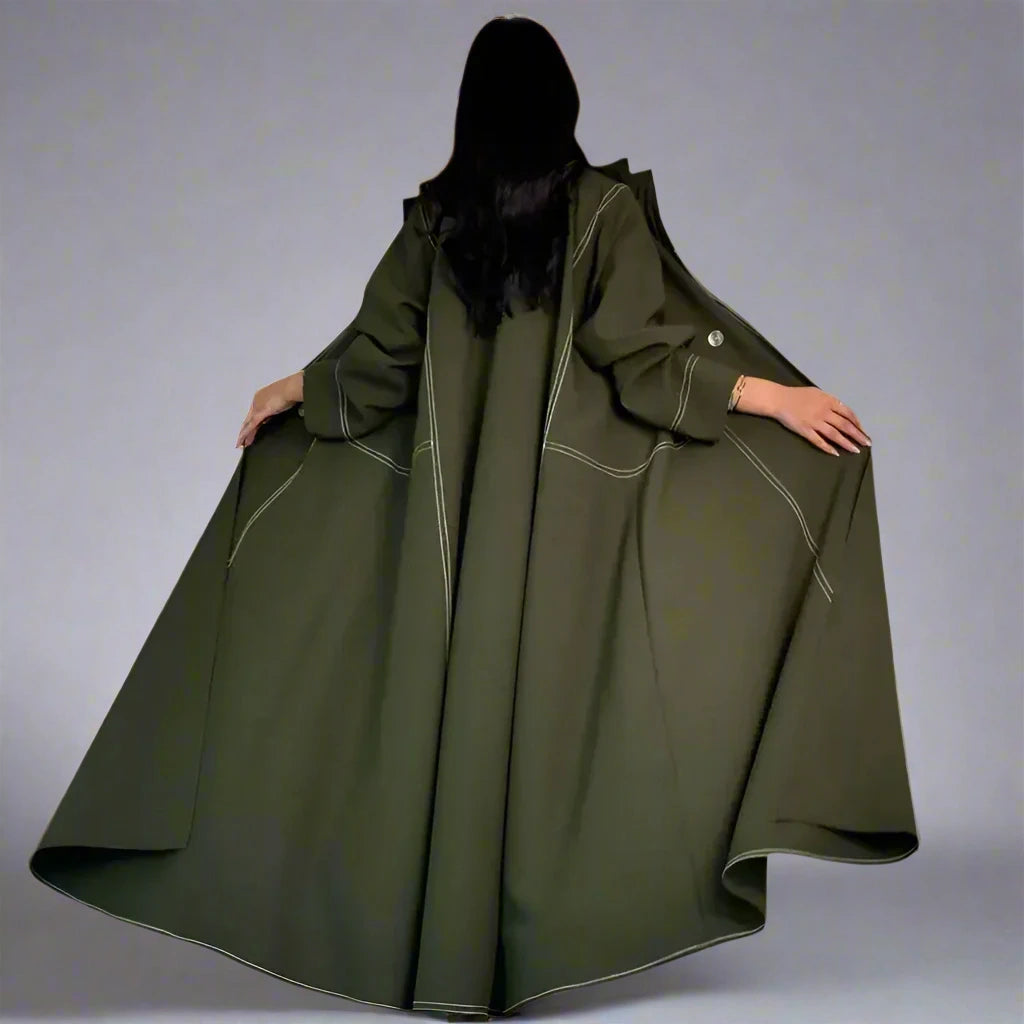 Elegant Double Breasted Cardigan Open Abaya Dress for Women - Modest Islamic Fashion for Prayer, Home & Special Occasions