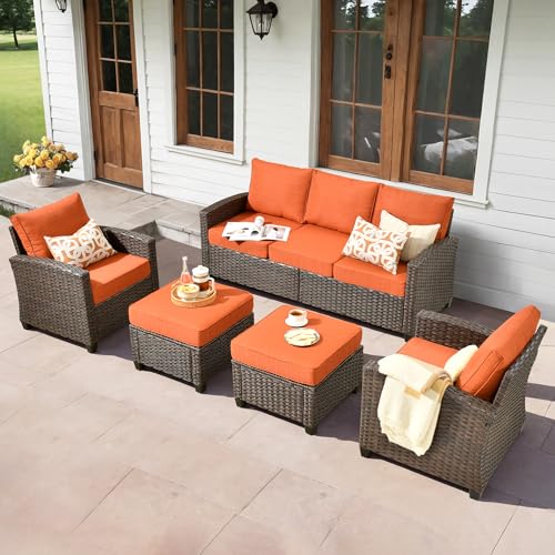 Brown Wicker, Orange Red