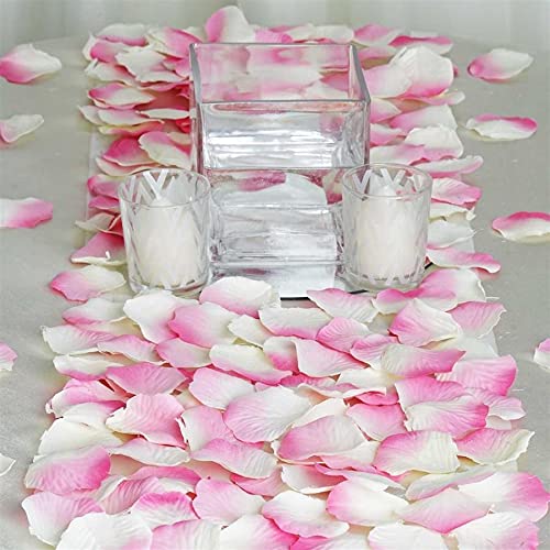 Pink Silk Rose Petals for Wedding Decorations - Balsa Circle Artificial Flower Petals for Wedding Aisle, Bridal Shower, Party Decor & Romantic Scatterings