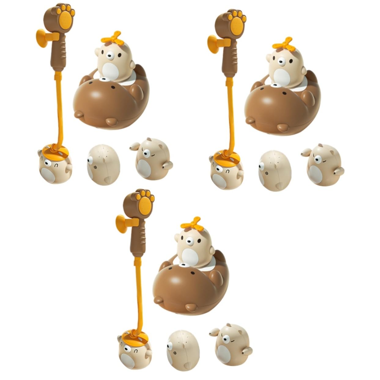 HEMOTON 3-Pack Waterproof Electric Shower Bear Bath Toys for Kids - Fun Electronic Bath Time Companion for Toddlers & Children (Ideal for Bathtub Play, Sensory Development & Gift Giving)