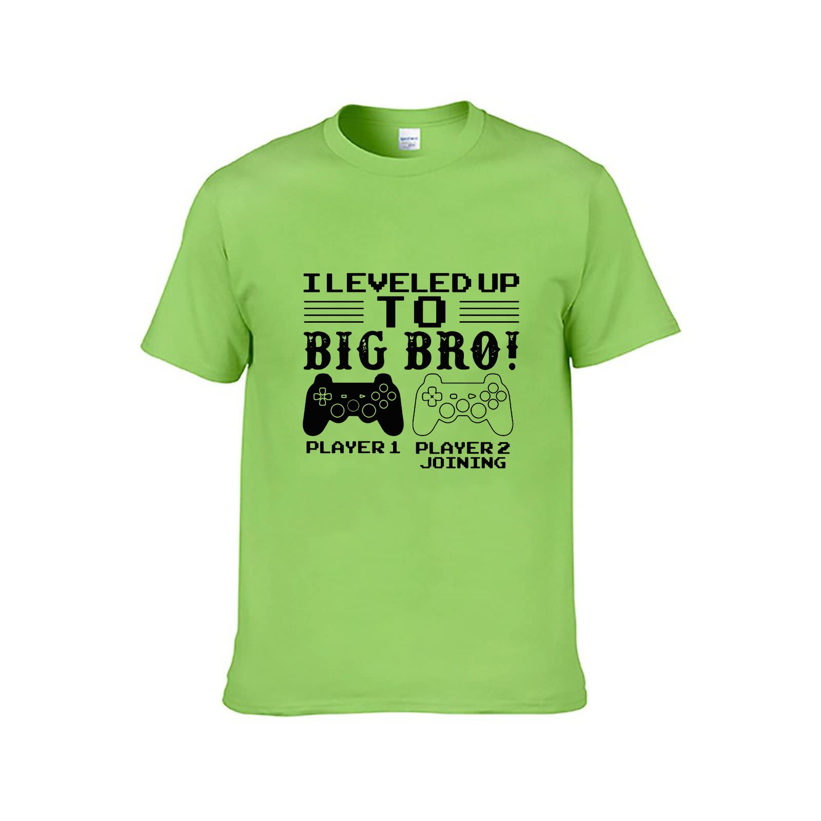 Leveled Up Play Games with Brothers Print Boys T-Shirt - Classic Short Sleeve Crew Neck Cotton Tee for Kids - Perfect for Gaming, Sibling Bonding & Casual Wear