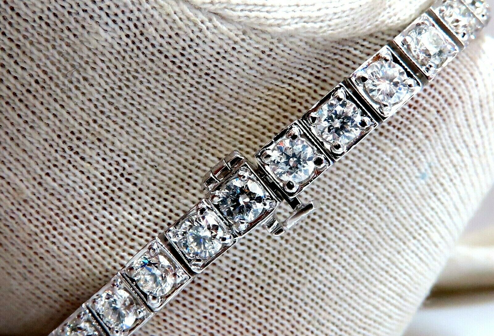8.42ct Natural Diamond Tennis Bracelet in 14K Gold - Square Box Bead Setting for Women's Luxury Jewelry, Perfect for Weddings, Anniversaries & Special Occasions