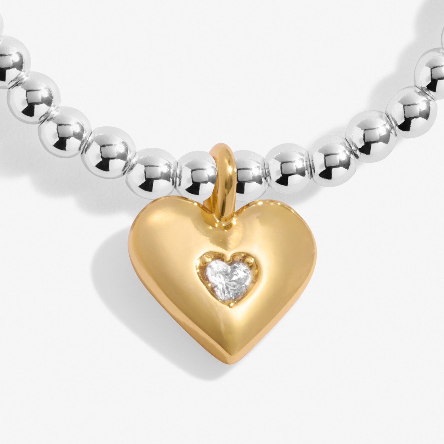 Joma Jewellery Bracelet - A Little Love You with All My Heart | Sterling Silver Heart Charm Bracelet for Women | Perfect Gift for Valentine's Day, Anniversary & Mother's Day
