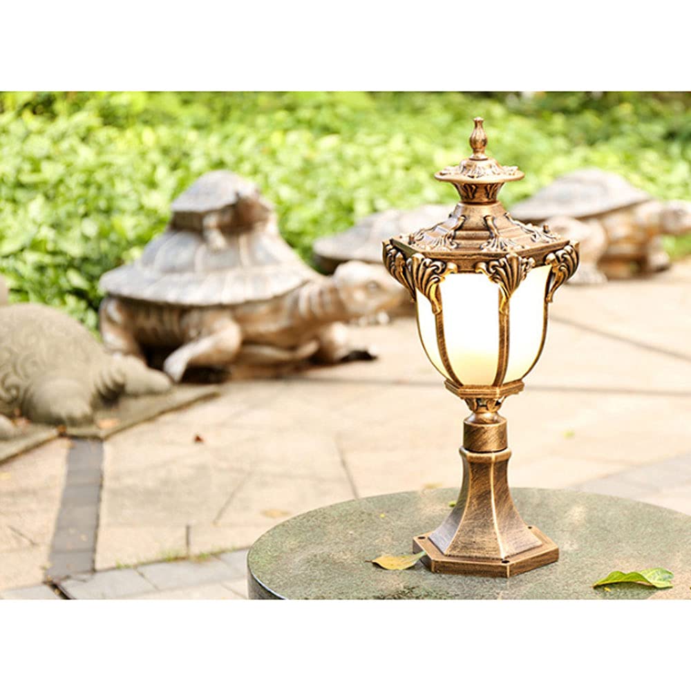 European Style Outdoor Post Light Fixture - Garden Pillar Light with Goalpost Design for Courtyard, Fence & Pathway Lighting | Durable Weatherproof Street Lamp for Patio, Driveway & Landscape Decor