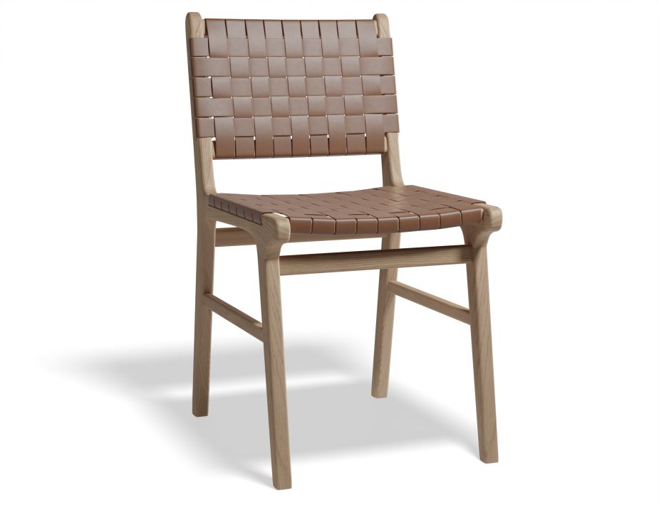 Brooklyn Woven Dining Chair - Faux Leather Upholstered Modern Accent Chair for Kitchen, Dining Room & Office - Comfortable & Stylish Seating Solution