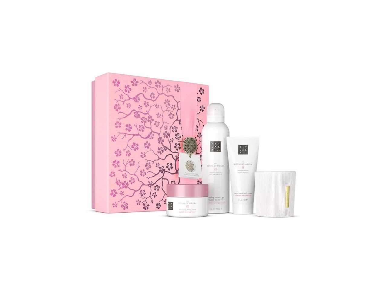 RITUALS Medium Luxury Gift Set - Foaming Shower Gel, Body Cream, Body Scrub & Scented Candle | Spa & Self Care Essentials for Women | Perfect Birthday, Anniversary & Holiday Present
